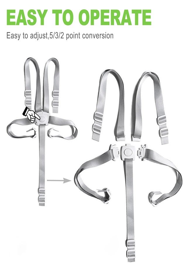 CeroDimo Universal High Chair Straps Replacement, Baby Stroller Replacement Parts 5 Point Harness for High Chairs, Prams, Buggies - Image 4